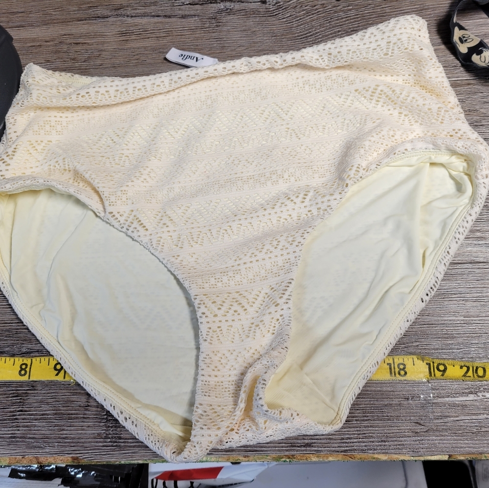 Andie NWOT Swim Ivory Lace Bikini Bottom Swimsuit